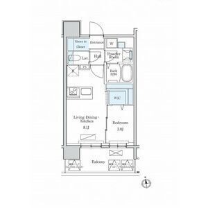 B 1LDKの間取り図