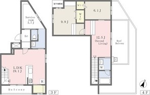 D 2LDKの間取り図
