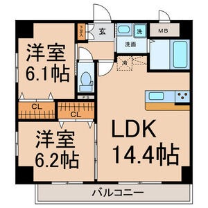 A 2LDKの間取り図