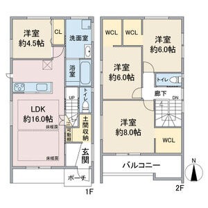 C棟 4LDKの間取り図