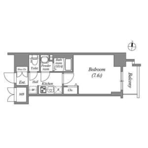 D 1Kの間取り図