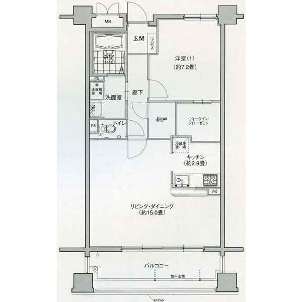 1LDKの間取り図