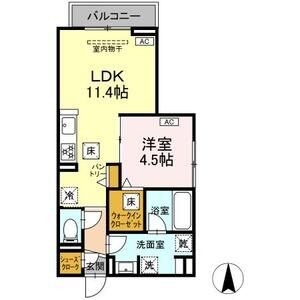 C1 1LDKの間取り図