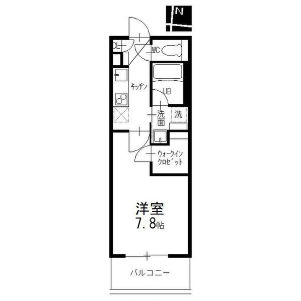B 1Kの間取り図