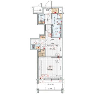B 1DKの間取り図