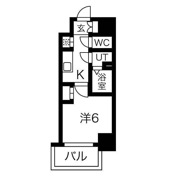 A 1Kの間取り図