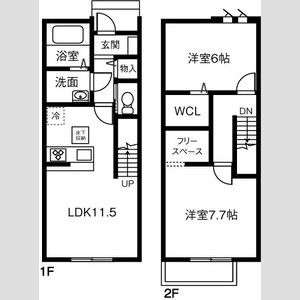 A 2LDKの間取り図