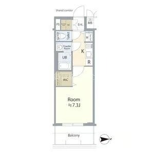 D1 1Kの間取り図