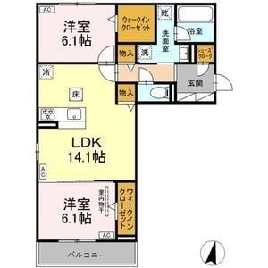 C1 2LDKの間取り図