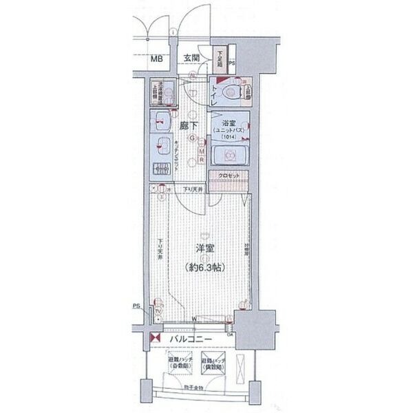 B 1Kの間取り図