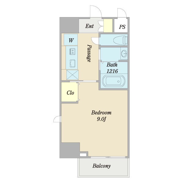 B' 1Kの間取り図