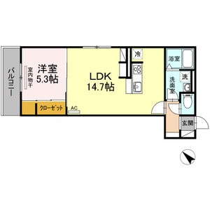 303 1LDKの間取り図