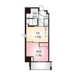 A 1DKの間取り図