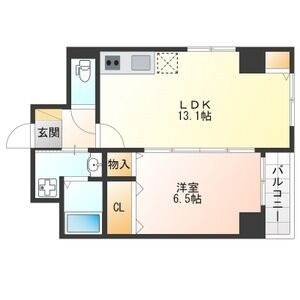 A 1LDKの間取り図