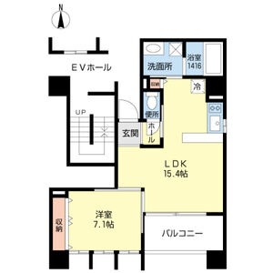 801 1LDKの間取り図