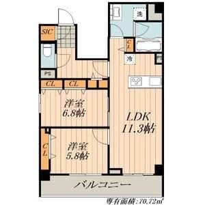 0501 2LDKの間取り図