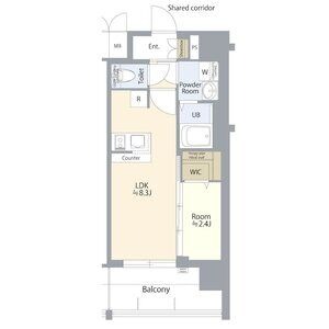 A2 1LDKの間取り図