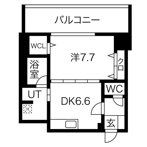 1207 1LDKの間取り図