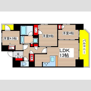 C 3LDKの間取り図