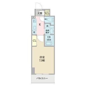 B 1Kの間取り図
