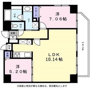 D 2LDKの間取り図