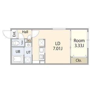 A 1LDKの間取り図