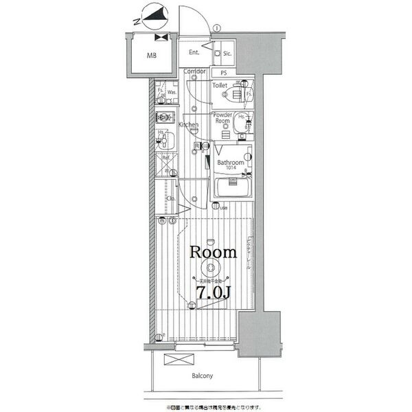 B 1Kの間取り図