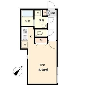 D 1Rの間取り図