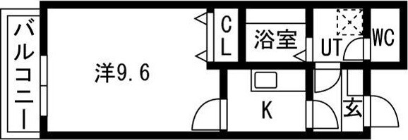 B 1Kの間取り図