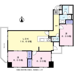 B 3LDKの間取り図