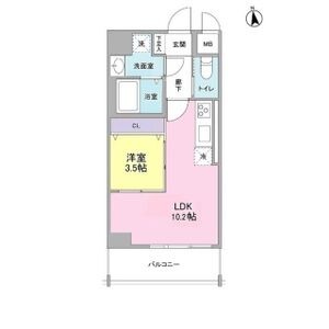 0202 1LDKの間取り図