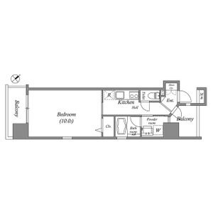A 1Kの間取り図