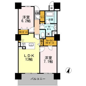 916 2LDKの間取り図