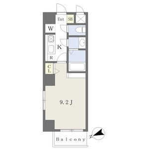 A 1Kの間取り図