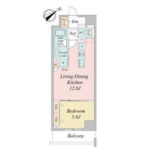 0306 1LDKの間取り図