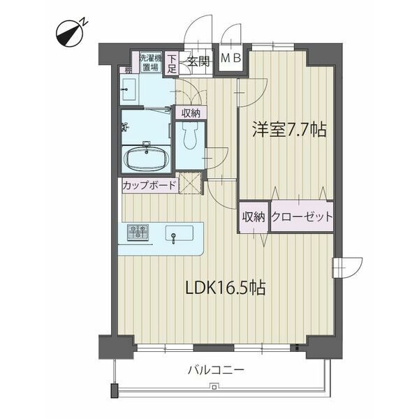 D1 1LDKの間取り図