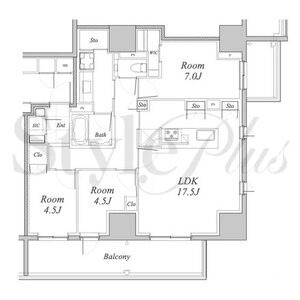 A' 3LDKの間取り図
