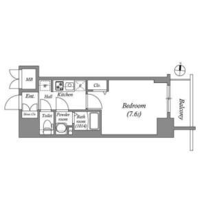 A 1Kの間取り図