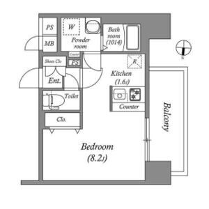 E 1Rの間取り図