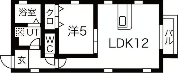A 1LDKの間取り図