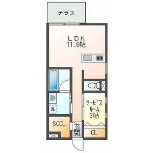 D 1Rの間取り図