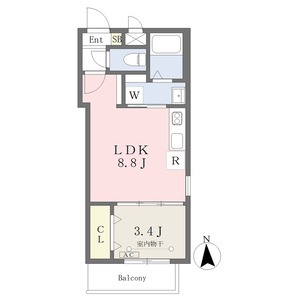 101 1LDKの間取り図