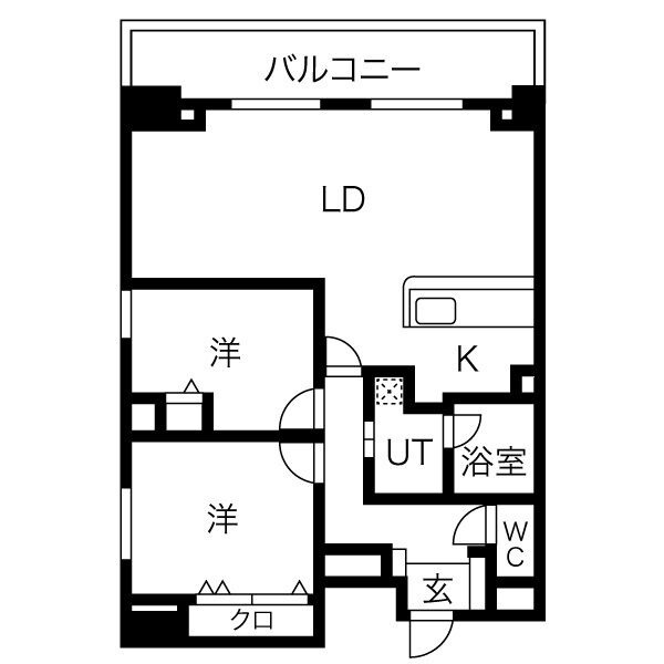 2LDKの間取り図