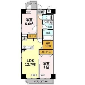 803 2LDKの間取り図