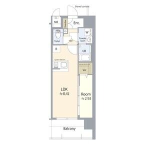 A2 1LDKの間取り図