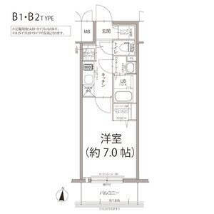 B2 1Kの間取り図