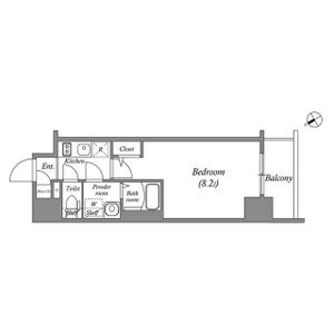 A2 1Kの間取り図