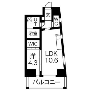 A 1LDKの間取り図