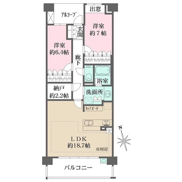305 2LDKの間取り図