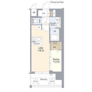 A3 1LDKの間取り図